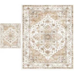 imageAMADA HOMEFURNISHING 8x10 and 2x3 Area Rugs Buying Together Soft Machine Washable StainResistant LowProfile Indoor Area Rugs with NonSlip Backing amp Durable Edge Binding