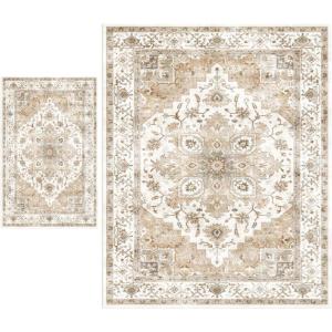 imageAMADA HOMEFURNISHING 8x10 and 2x5 Area Rugs Buying Together Soft Machine Washable StainResistant LowProfile Indoor Area Rugs with NonSlip Backing amp Durable Edge Binding