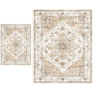 imageAMADA HOMEFURNISHING 8x10 and 3x5 Area Rugs Buying Together Soft Machine Washable StainResistant LowProfile Indoor Area Rugs with NonSlip Backing amp Durable Edge Binding