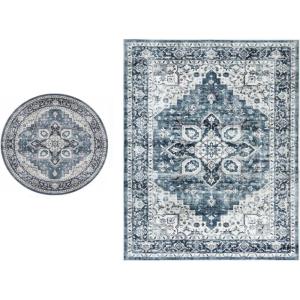 imageAMADA HOMEFURNISHING 8x10 and 4x4 Round Area Rugs Buying Together Soft Machine Washable StainResistant LowProfile Indoor Area Rugs with NonSlip Backing amp Durable Edge Binding
