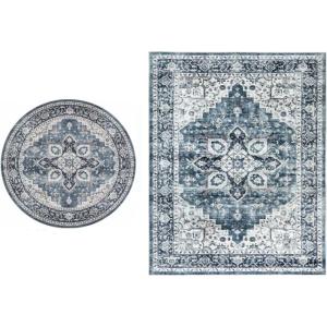 imageAMADA HOMEFURNISHING 8x10 and 5x5 Round Area Rugs Buying Together Soft Machine Washable StainResistant LowProfile Indoor Area Rugs with NonSlip Backing amp Durable Edge Binding