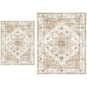imageAMADA HOMEFURNISHING 8x10 and 5x7 Area Rugs Buying Together Soft Machine Washable StainResistant LowProfile Indoor Area Rugs with NonSlip Backing amp Durable Edge Binding