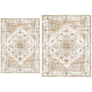 imageAMADA HOMEFURNISHING 8x10 and 6x9 Area Rugs Buying Together Soft Machine Washable StainResistant LowProfile Indoor Area Rugs with NonSlip Backing amp Durable Edge Binding