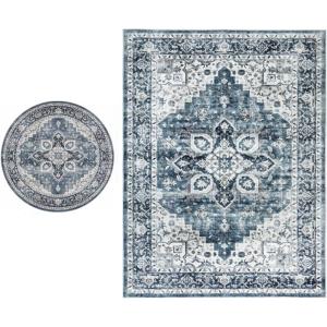 imageAMADA HOMEFURNISHING 9x12 and 4x4 Round Area Rugs Buying Together Soft Machine Washable StainResistant LowProfile Indoor Area Rugs with NonSlip Backing amp Durable Edge Binding