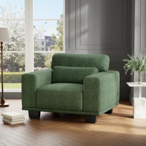 imageAmada 89 Sofa 3 Seater Couch Sofa for Living Room Modern Sofa with Wide Armrests amp Deep Seats Comfy Couch with Removable Washable Covers amp Linen Fabric Easy Assembly Blue 3 SeaterGreen