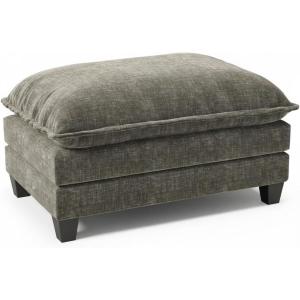 imageAmada Seat Ottoman Soft Khaki Chenille Movable Footrest Stool with Thick 2Layer Cushion for Living Room