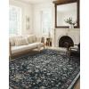 imageAMADA HOMEFURNISHING 8x10 Washable Area Rugs for Living Room NonSlip amp LowProfile Floral Large Area Rug with Durable Edge Binding Soft Rugs for Living Room Bedroom Dining RoomBlack