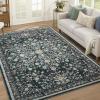 imageAMADA HOMEFURNISHING 8x10 Washable Area Rugs for Living Room NonSlip amp LowProfile Floral Large Area Rug with Durable Edge Binding Soft Rugs for Living Room Bedroom Dining RoomBlack