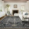 imageAMADA HOMEFURNISHING 8x10 Washable Area Rugs for Living Room NonSlip amp LowProfile Floral Large Area Rug with Durable Edge Binding Soft Rugs for Living Room Bedroom Dining RoomBlack