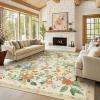 imageAMADA HOMEFURNISHING 8x10 Washable Area Rugs for Living Room NonSlip amp LowProfile Floral Large Area Rug with Durable Edge Binding Soft Rugs for Living Room Bedroom Dining RoomBeige
