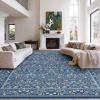 imageAMADA HOMEFURNISHING 8x10 Washable Area Rugs for Living Room NonSlip amp LowProfile Floral Large Area Rug with Durable Edge Binding Soft Rugs for Living Room Bedroom Dining RoomDark Blue