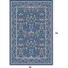 imageAMADA HOMEFURNISHING 8x10 Washable Area Rugs for Living Room NonSlip amp LowProfile Floral Large Area Rug with Durable Edge Binding Soft Rugs for Living Room Bedroom Dining RoomDark Blue