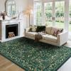 imageAMADA HOMEFURNISHING 8x10 Washable Area Rugs for Living Room NonSlip amp LowProfile Floral Large Area Rug with Durable Edge Binding Soft Rugs for Living Room Bedroom Dining RoomDark Green