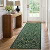 imageAMADA HOMEFURNISHING 8x10 Washable Area Rugs for Living Room NonSlip amp LowProfile Floral Large Area Rug with Durable Edge Binding Soft Rugs for Living Room Bedroom Dining RoomDark Green
