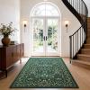 imageAMADA HOMEFURNISHING 8x10 Washable Area Rugs for Living Room NonSlip amp LowProfile Floral Large Area Rug with Durable Edge Binding Soft Rugs for Living Room Bedroom Dining RoomDark Green