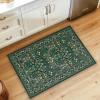 imageAMADA HOMEFURNISHING 8x10 Washable Area Rugs for Living Room NonSlip amp LowProfile Floral Large Area Rug with Durable Edge Binding Soft Rugs for Living Room Bedroom Dining RoomDark Green