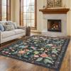 imageAMADA HOMEFURNISHING 8x10 Washable Area Rugs for Living Room NonSlip amp LowProfile Floral Large Area Rug with Durable Edge Binding Soft Rugs for Living Room Bedroom Dining RoomDepth Black