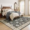 imageAMADA HOMEFURNISHING 9x12 Area Rug for Living Room Vintage Washable Area Rug LowPile amp NonSlip Carpet for Bedroom Dining Room Nursery Home Office Navy BlueBrownBlackBrown