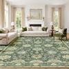 imageAMADA HOMEFURNISHING 9x12 Area Rug for Living Room Vintage Washable Area Rug LowPile amp NonSlip Carpet for Bedroom Dining Room Nursery Home Office Navy BlueBrownOlive Green