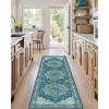 imageAMADA HOMEFURNISHING 9x12 Area Rug for Living Room Vintage Washable Area Rug LowPile amp NonSlip Carpet for Bedroom Dining Room Nursery Home Office Navy BlueBrownTeal Blue