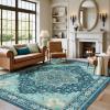 imageAMADA HOMEFURNISHING 9x12 Area Rug for Living Room Vintage Washable Area Rug LowPile amp NonSlip Carpet for Bedroom Dining Room Nursery Home Office Navy BlueBrownTeal Blue