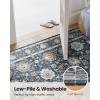 imageAMADA HOMEFURNISHING 9x12 Area Rug for Living Room Vintage Washable Area Rug LowPile amp NonSlip Carpet for Bedroom Dining Room Nursery Home Office Navy BlueBrownNavy BlueBrown