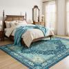 imageAMADA HOMEFURNISHING 9x12 Area Rug for Living Room Vintage Washable Area Rug LowPile amp NonSlip Carpet for Bedroom Dining Room Nursery Home Office Navy BlueBrownTeal Blue