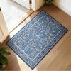 imageAMADA HOMEFURNISHING 8x10 Washable Area Rugs for Living Room NonSlip amp LowProfile Floral Large Area Rug with Durable Edge Binding Soft Rugs for Living Room Bedroom Dining RoomDark Blue