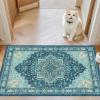 imageAMADA HOMEFURNISHING 9x12 Area Rug for Living Room Vintage Washable Area Rug LowPile amp NonSlip Carpet for Bedroom Dining Room Nursery Home Office Navy BlueBrownTeal Blue