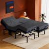 imageAmada Queen Adjustable Bed Frame and 14 Inch Cooling Gel Memory Foam Mattress Set Head amp Foot Incline Wireless Remote USB Ports LED Night Light Medium Firm SupportSplit King