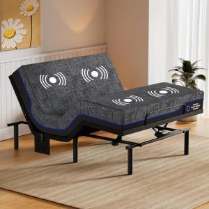 imageAmada Queen Adjustable Bed Frame and 14 Inch Cooling Gel Memory Foam Mattress Set Head amp Foot Incline Wireless Remote USB Ports LED Night Light Medium Firm SupportQueen
