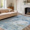 imageAMADA HOMEFURNISHING 9x12 Area Rugs for Living Room Modern Large Area Rugs with NonSlip Backing amp Low Pile Neutral Soft Washable Rug for Nursery Bedroom Dinning Room Playroom Navy BlueLight Blue