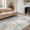 imageAMADA HOMEFURNISHING 9x12 Area Rugs for Living Room Modern Large Area Rugs with NonSlip Backing amp Low Pile Neutral Soft Washable Rug for Nursery Bedroom Dinning Room Playroom Navy BlueBeige