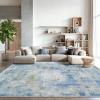 imageAMADA HOMEFURNISHING 9x12 Area Rugs for Living Room Modern Large Area Rugs with NonSlip Backing amp Low Pile Neutral Soft Washable Rug for Nursery Bedroom Dinning Room Playroom Navy BlueLight Blue