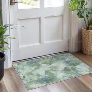 imageAMADA HOMEFURNISHING 9x12 Area Rugs for Living Room Modern Large Area Rugs with NonSlip Backing amp Low Pile Neutral Soft Washable Rug for Nursery Bedroom Dinning Room Playroom Navy BlueGreen