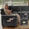 imageAMADA HOMEFURNISHING 110 Sectional Sleeper Sofa Modular Sectional Sofa with Pull Out Bed Storage USB Ports amp Cup Holders Sectional Couches for Living Room 7 Seat Chenille Cloud Couch Dark Gray  Breathable MultiZone StorageDark Grey