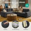 imageAMADA HOMEFURNISHING 110 Sectional Sleeper Sofa Modular Sectional Sofa with Pull Out Bed Storage USB Ports amp Cup Holders Sectional Couches for Living Room 7 Seat Chenille Cloud Couch Dark Gray  Breathable MultiZone StorageDark Grey