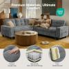 imageAMADA HOMEFURNISHING 110 Sectional Sleeper Sofa Modular Sectional Sofa with Pull Out Bed Storage USB Ports amp Cup Holders Sectional Couches for Living Room 7 Seat Chenille Cloud Couch Dark Gray  Breathable MultiZone StorageLight Grey