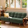 imageAMADA HOMEFURNISHING 65 Futon Sofa Bed Convertible Futon Couch with Adjustable Backrest Ergonomic Recliner Sleeper Sofa with Corduroy Fabric for Living Room Office Guest Room WhiteGreen