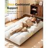imageAMADA HOMEFURNISHING 65 Futon Sofa Bed Convertible Futon Couch with Adjustable Backrest Ergonomic Recliner Sleeper Sofa with Corduroy Fabric for Living Room Office Guest Room WhiteWhite