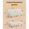 imageAMADA HOMEFURNISHING 65 Futon Sofa Bed Convertible Futon Couch with Adjustable Backrest Ergonomic Recliner Sleeper Sofa with Corduroy Fabric for Living Room Office Guest Room WhiteWhite
