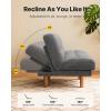imageAMADA HOMEFURNISHING 65 Futon Sofa Bed Convertible Futon Couch with Adjustable Backrest Ergonomic Recliner Sleeper Sofa with Corduroy Fabric for Living Room Office Guest Room WhiteGrey