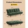 imageAMADA HOMEFURNISHING 65 Futon Sofa Bed Convertible Futon Couch with Adjustable Backrest Ergonomic Recliner Sleeper Sofa with Corduroy Fabric for Living Room Office Guest Room WhiteGreen