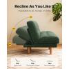 imageAMADA HOMEFURNISHING 65 Futon Sofa Bed Convertible Futon Couch with Adjustable Backrest Ergonomic Recliner Sleeper Sofa with Corduroy Fabric for Living Room Office Guest Room WhiteGreen