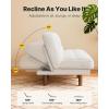 imageAMADA HOMEFURNISHING 65 Futon Sofa Bed Convertible Futon Couch with Adjustable Backrest Ergonomic Recliner Sleeper Sofa with Corduroy Fabric for Living Room Office Guest Room WhiteWhite