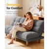 imageAMADA HOMEFURNISHING 65 Futon Sofa Bed Convertible Futon Couch with Adjustable Backrest Ergonomic Recliner Sleeper Sofa with Corduroy Fabric for Living Room Office Guest Room WhiteGrey