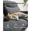imageAmada 66 Convertible Futon Sofa Bed Corduroy Folding Futon Set with Adjustable Backrest ampArmrests Recliner Lounge for Living Room Apartment or Office Solid Wood Frame Loveseat Sofa  Grey  Corduroy