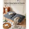 imageAmada 66 Convertible Futon Sofa Bed Corduroy Folding Futon Set with Adjustable Backrest ampArmrests Recliner Lounge for Living Room Apartment or Office Solid Wood Frame Loveseat Sofa  Grey  Corduroy