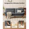 imageAmada 66 Convertible Futon Sofa Bed Corduroy Folding Futon Set with Adjustable Backrest ampArmrests Recliner Lounge for Living Room Apartment or Office Solid Wood Frame Loveseat Sofa  Grey  Corduroy