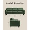 imageAmada 89 Sofa 3 Seater Sofa Couch for Living Room Modern Sofa with Deep Seats amp Wide Armrests Comfy Couch with Removable Washable Covers amp Linen Fabric Easy AssemblyGreen